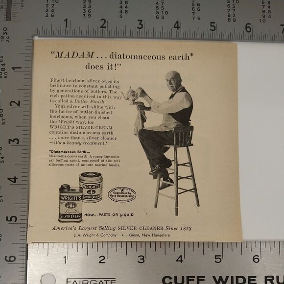 1958 Wrights Silver Cream Cleaner Vtg Magazine Print Ad Butler Polishing MCM - Picture 3 of 4